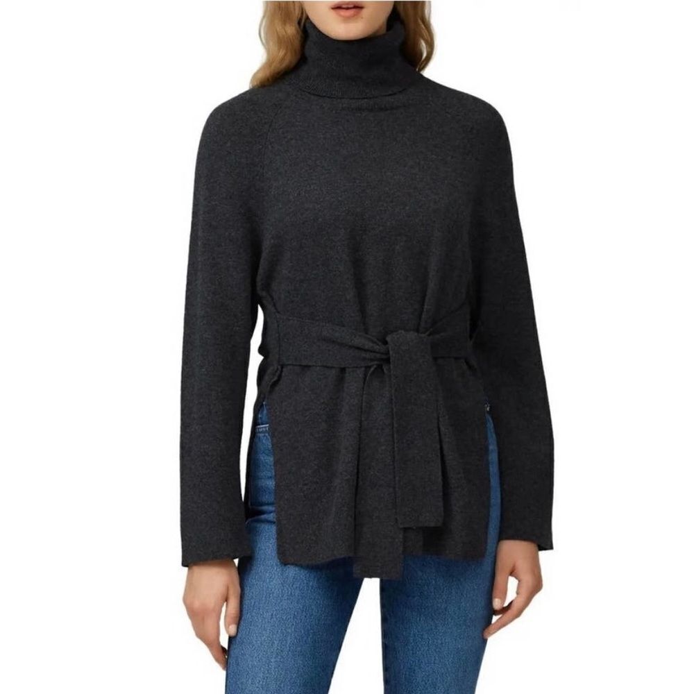 Charli Kind Wool Turtle Neck Tie Sweater Size‎ Medium Gray